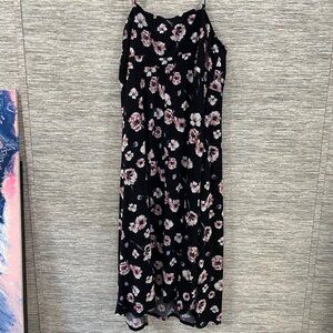 Torrid Floral Black & Pink Maxi Dress With Adjustable Spaghetti Straps Ladies 5X